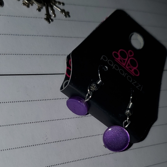 π£Little purple circle earrings